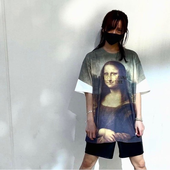 EUC Supreme x Stone Island Multi Graphic Crewneck Top Mona Lisa Size XL - Picture 6 of 9